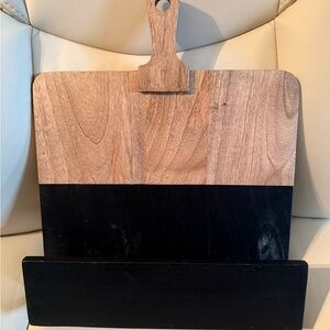 Wooden Cookbook Stand with Black Accent